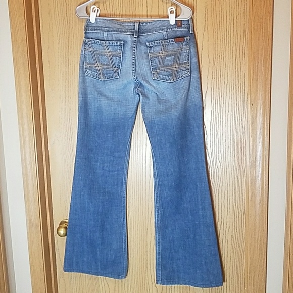 7 For All Mankind Flare Blue Jeans - Picture 3 of 8